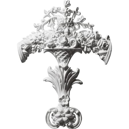 Ekena Millwork 9"W x 12 1/8"H x 1 1/4"P Lunel Center Onlay ONL09X12X01LU